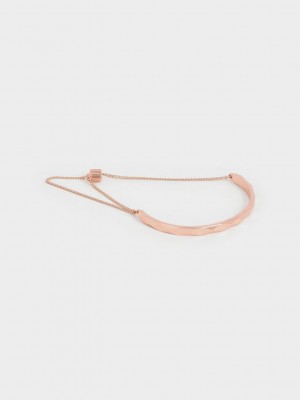 Charles & Keith Geometric Cuff Bracelet Pembe Altın | SZTU-60134