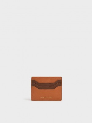 Charles & Keith Geometric Multi-Slot Card Holder Kahverengi | BFXH-68531