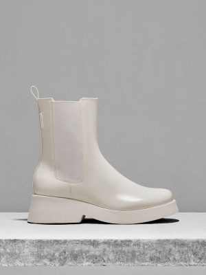 Charles & Keith Giselle Chelsea Boots Krema | VSFJ-26405