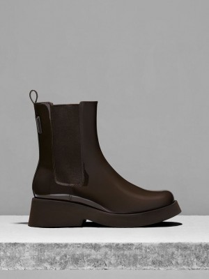Charles & Keith Giselle Rugan Chelsea Boots Kahverengi | AMCT-58267