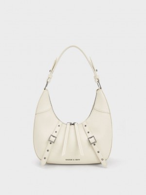 Charles & Keith Grommet Crescent Hobo Bag Pembe | JOWZ-86245