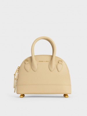 Charles & Keith Harmonee Bowling Bag Bej Rengi | OVNL-39206