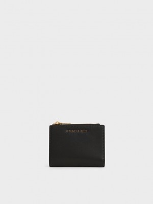 Charles & Keith Harmonee Top Zip Small Wallet Siyah | PNQY-26850