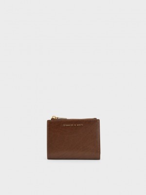 Charles & Keith Harmonee Top Zip Small Wallet Çikolata | OEXM-23490