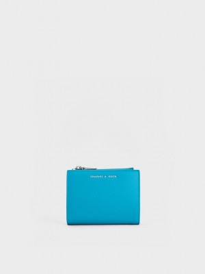 Charles & Keith Harmonee Top Zip Small Wallet Ocean | KDWC-94127