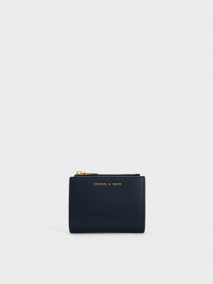 Charles & Keith Harmonee Top Zip Small Wallet Lacivert | DFHZ-12947
