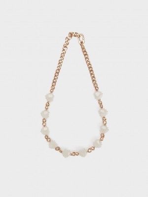 Charles & Keith Heart Motif Choker Necklace Altın | GVSH-08913