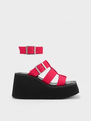 Charles & Keith IIsa Flatform Gladiator Sandals Küpe Çiçeği | XOFT-08354