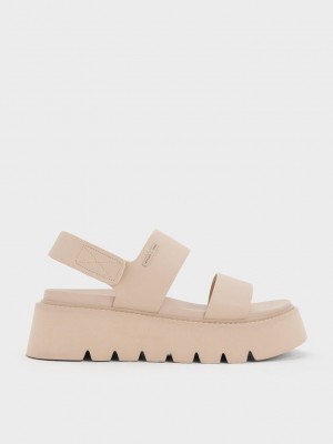 Charles & Keith Jadis Tıknaz Flatform Sandals Bej Rengi | ZPVR-76803