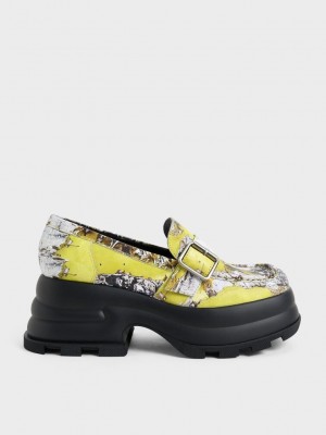 Charles & Keith Jules Platform Buckled Loafers Renkli | ULTJ-68570