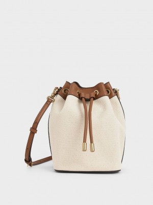 Charles & Keith Kanvas Drawstring Bucket Bag Renkli | MTDO-68475