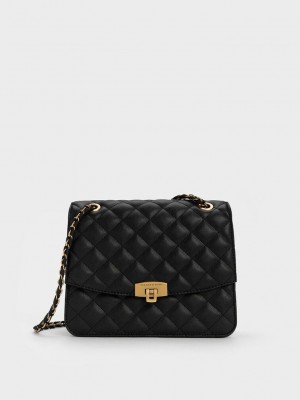 Charles & Keith Kapitone Chain Askılı Bag Siyah | UDJB-93174
