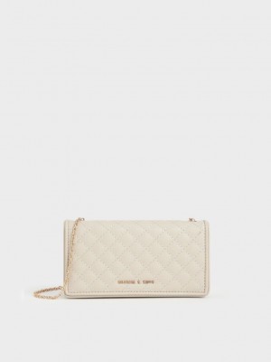 Charles & Keith Kapitone Pouch Krema | BPLO-57286