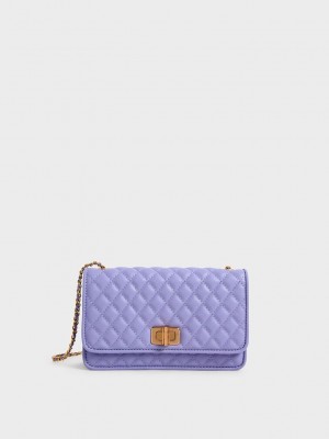 Charles & Keith Kapitone Turn-Lock Evening Clutch Mor | ETJW-18295