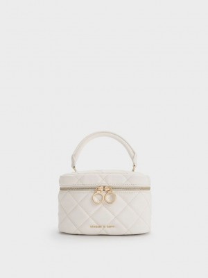 Charles & Keith Kapitone Two-Way Zip Mini Bag Beyaz | VOIE-15708
