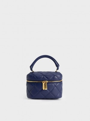 Charles & Keith Kapitone Vanity Pouch Lacivert | VKCR-78195