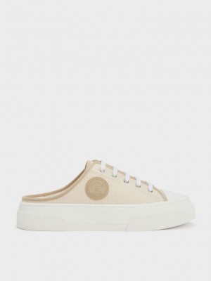 Charles & Keith Kay Kanvas Slip-On Sneakers Gri Kahverengi | DQZJ-61957