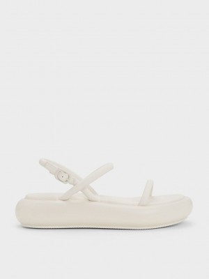 Charles & Keith Keiko Yastıklı Flatform Sandals Pembe | EGOR-70142