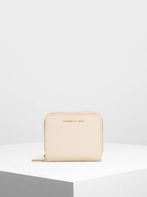 Charles & Keith Klasik Zip Mini Wallet Açık Pembe | DMGI-42930