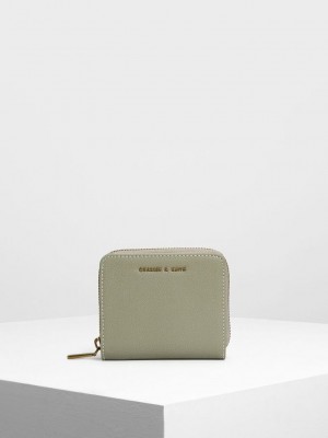 Charles & Keith Klasik Zip Mini Wallet Zeytin Yeşili Yeşil | ISHW-92584