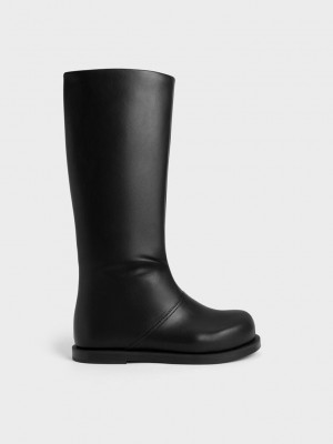 Charles & Keith Knee-High Boots Siyah | JISR-48975