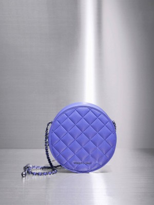 Charles & Keith Kwan Kapitone Circle Bag Mor | CHVZ-95610