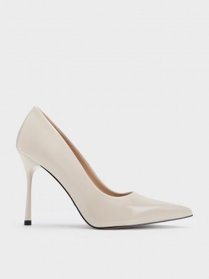Charles & Keith Kyra Rugan Deri Pumps Pembe | DMOB-58069