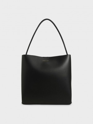 Charles & Keith Leia Tote Bag Siyah | AJOX-09763