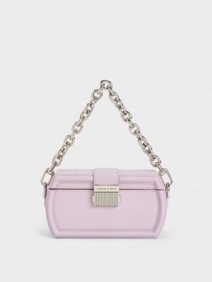 Charles & Keith Leona Belted Geometric Clutch Mor | IKZT-07234