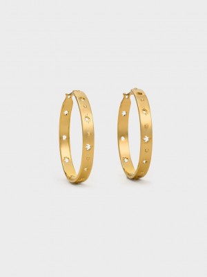 Charles & Keith Leonora Hoop Earrings Altın | NWYX-20857