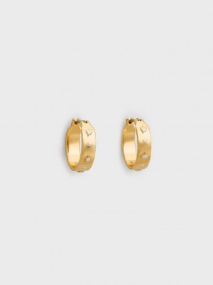 Charles & Keith Leonora Small Hoop Earrings Altın | USBV-28169