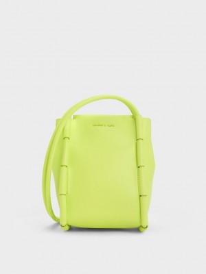 Charles & Keith Machina Rectangular Bag Sarı | LOGZ-72910