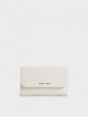 Charles & Keith Magnetic Front Flap Long Wallet Krema | KJRQ-86401