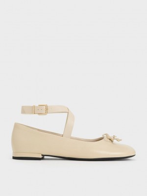 Charles & Keith Margot Crossover-Askılı Ballerinas Pembe | QDHZ-47305