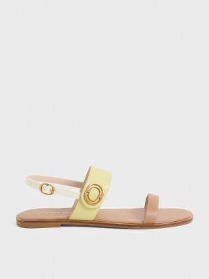 Charles & Keith Metallic Accent Back Askılı Sandals Renkli | FZUJ-89203