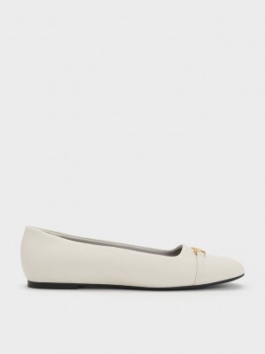 Charles & Keith Metallic Accent Ballerinas Pembe | TMXB-90681
