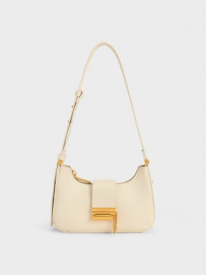 Charles & Keith Metallic Accent Belted Bag Pembe | NLRF-67532