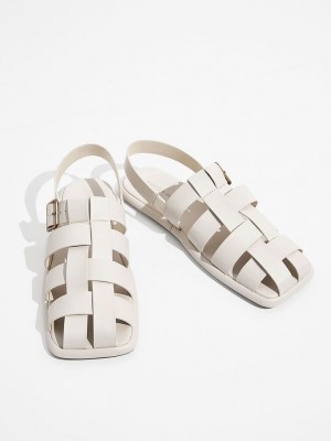 Charles & Keith Metallic Tokalı Caged Arkası Açık Sandals Pembe | YPXV-94560