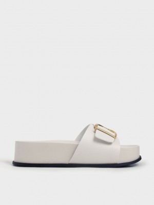 Charles & Keith Metallic Tokalı Flatform Sandals Pembe | SFOU-50192