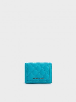 Charles & Keith Micaela Kapitone Card Holder Mavi | FTMC-09734