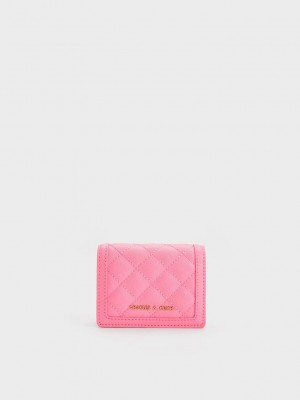Charles & Keith Micaela Kapitone Card Holder Pembe | WTBJ-73048