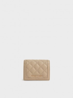 Charles & Keith Micaela Kapitone Card Holder Kahverengi | VSIH-32058