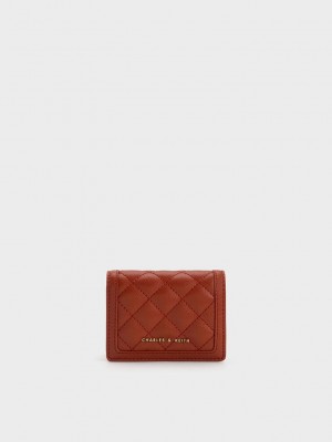 Charles & Keith Micaela Kapitone Card Holder Koyu Kırmızı | ZMYX-41280