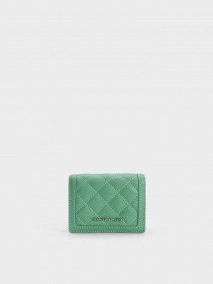 Charles & Keith Micaela Kapitone Card Holder Yeşil | RVQO-16485