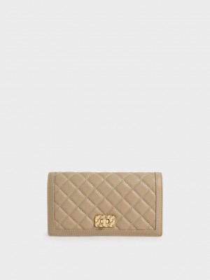 Charles & Keith Micaela Kapitone Long Wallet Kahverengi | NWLR-41690