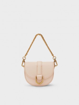 Charles & Keith Micro Gabine Saddle Bag Açık Pembe | CZGO-83965