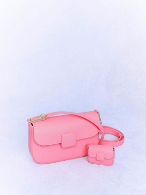 Charles & Keith Micro Koa Square Push-Lock Bag Pembe | RHGI-08517