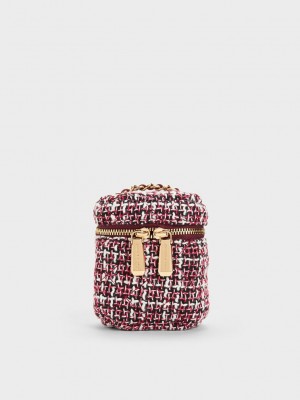 Charles & Keith Micro Vanity Pouch Bordo | NZFG-82679