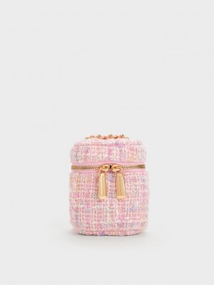 Charles & Keith Micro Vanity Pouch Pembe | OGQC-08653