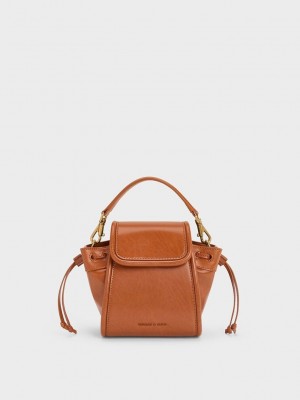 Charles & Keith Mini Ashby Top Handle Bag Kahverengi | BMAP-18569